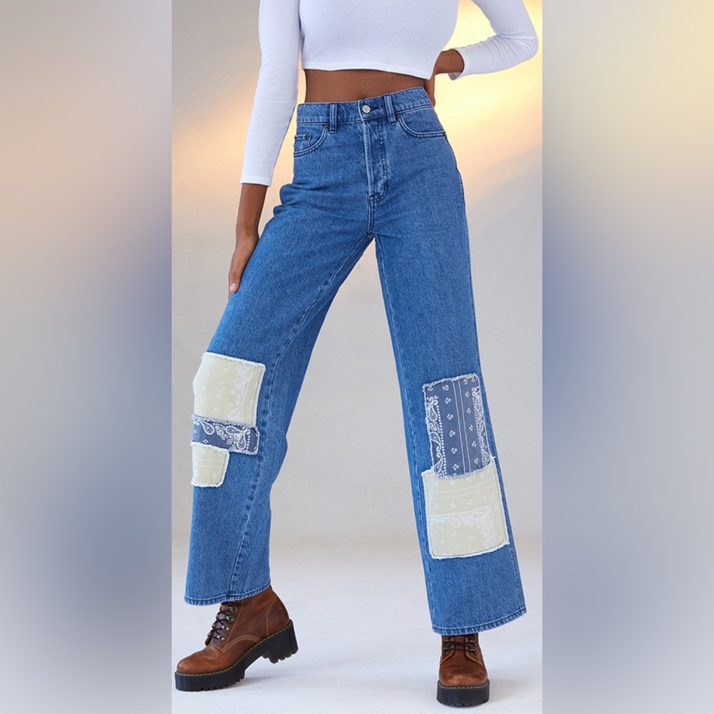 *Great Condition* PACSUN - Eco Bandana Patchwork Jeans